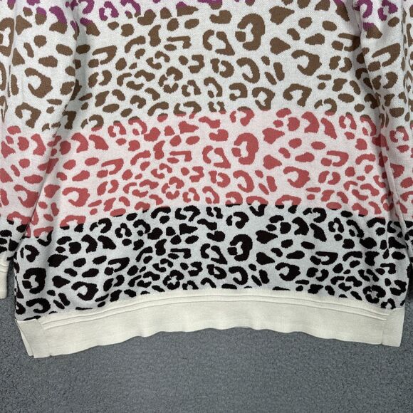 Soft Surroundings Leone Sweater 1X Rainbow Leopard Print Turtleneck Longline - Picture 10 of 14